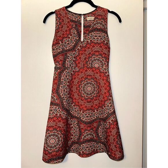 Abercrombie & Fitch Boho Mandala Dress Red Black White Size Small EUC - Picture 1 of 12